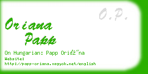 oriana papp business card